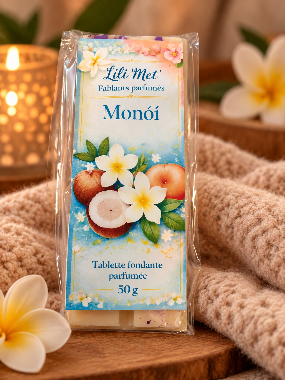 Tablette Fondant Parfumé 50 g –Monoi