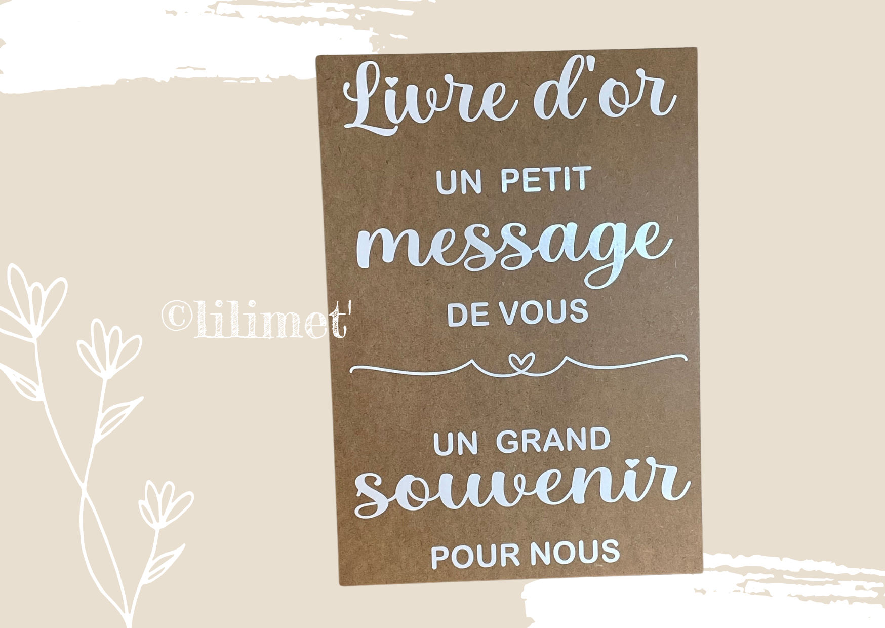 Pancarte en bois Livre d'or