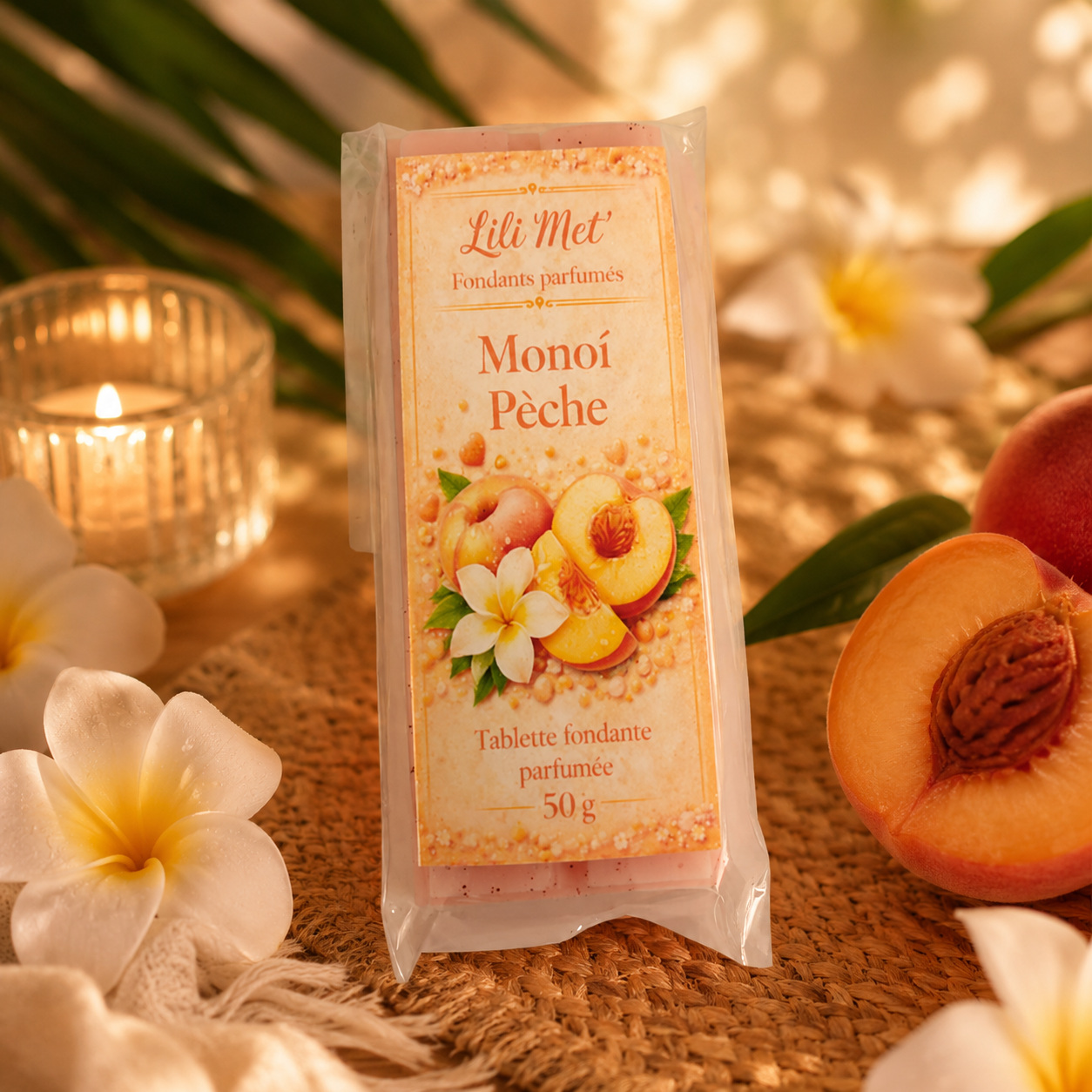 đž Tablette Fondant ParfumĂ© 50 g â MonoĂŻ PĂȘche