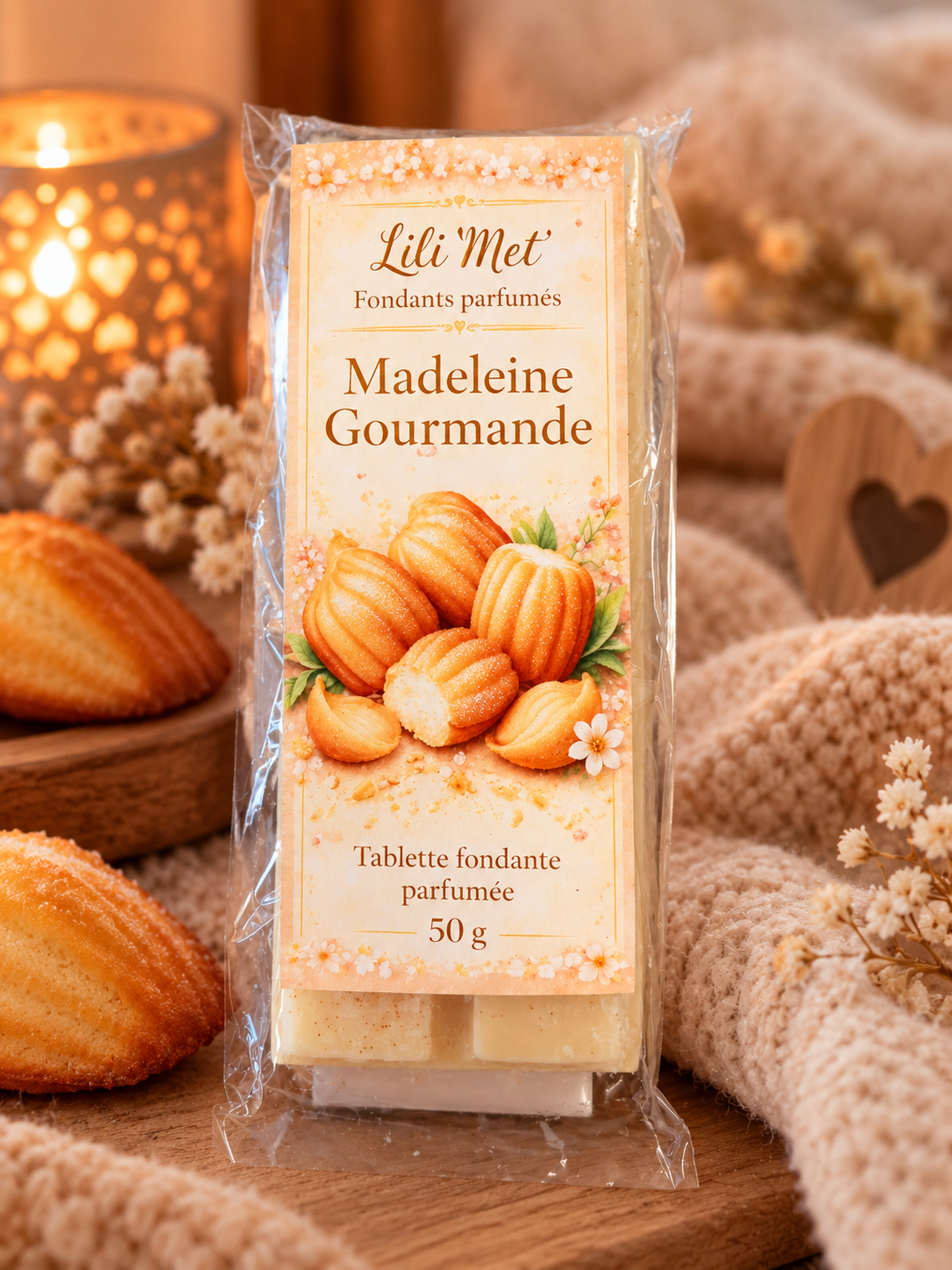 Tablette Fondant Parfumé 50 g – Madeleine Gourmande