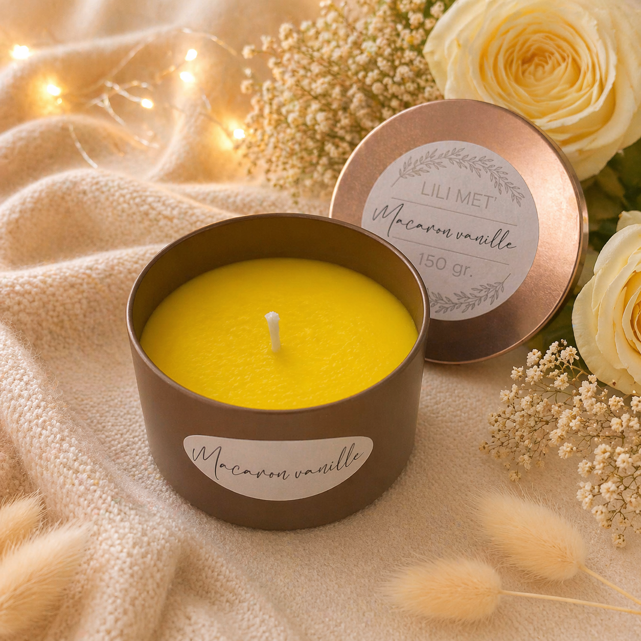 Bougie Signature – Macaron vanille