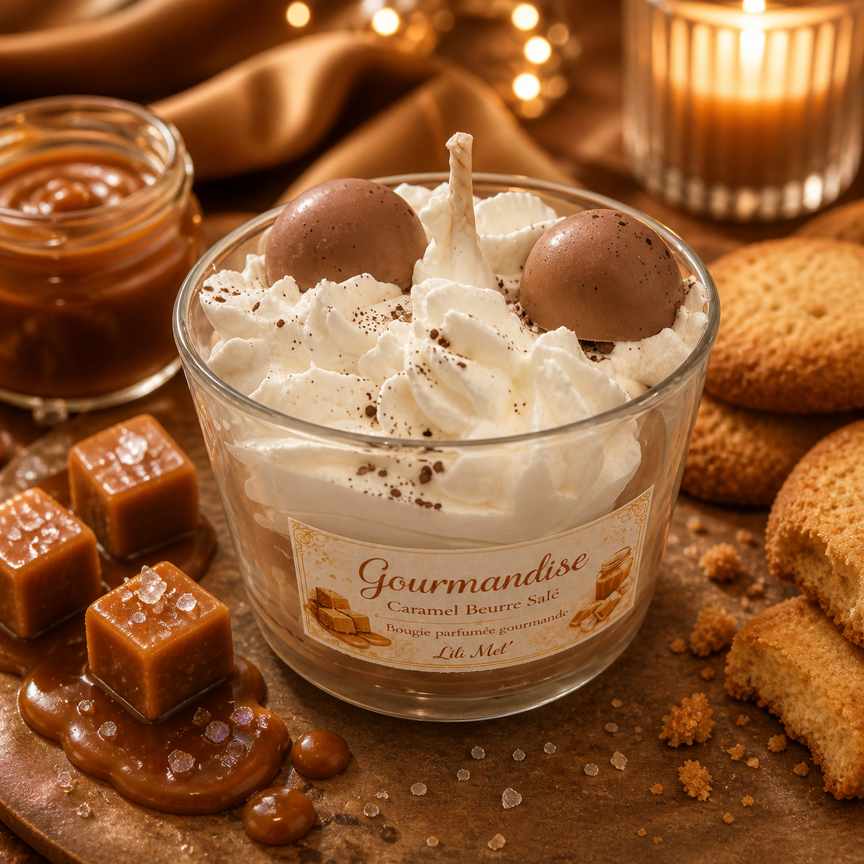 🍯 Bougie Chantilly Gourmandise -Caramel Beurre Salé