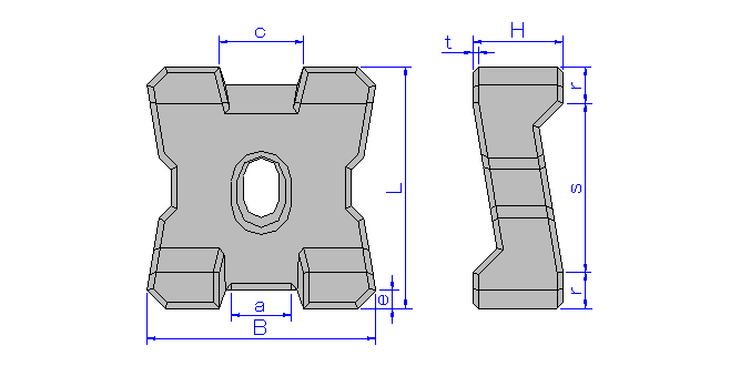 メガロック標準型形状図