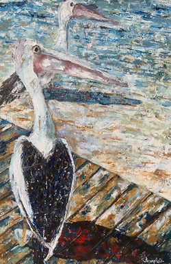 Godess II 91cm x 61cm Acrylic and Gold Leaf on Canvas