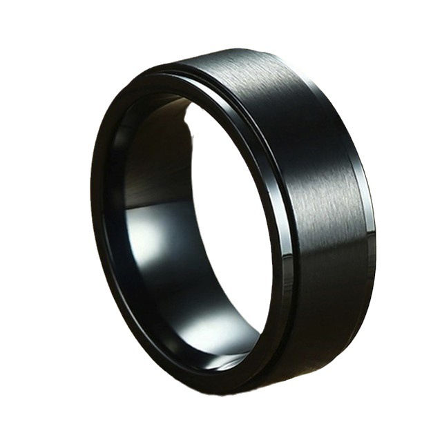 Miniatura: Classic Stainless Steel Spinner Ring for Stress Relief