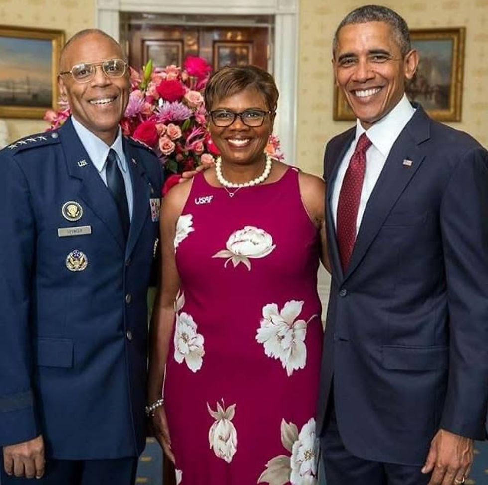 General Larry Spencer, Ora Spencer, and former President Barrack Obama
