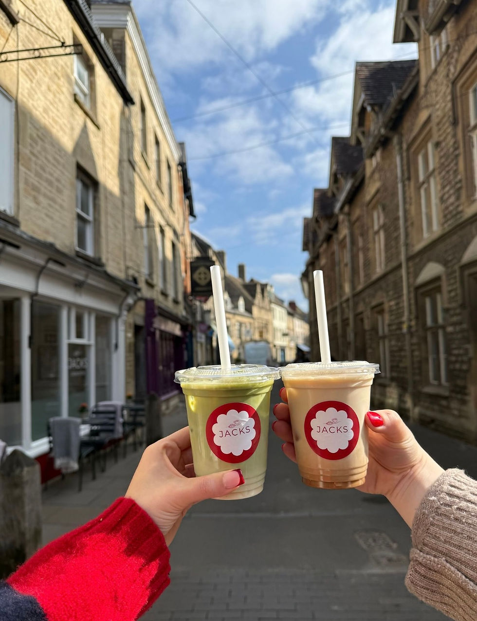 Iced Matcha and Iced Chai Latte at Jacks in Cirencester, The Cotswolds