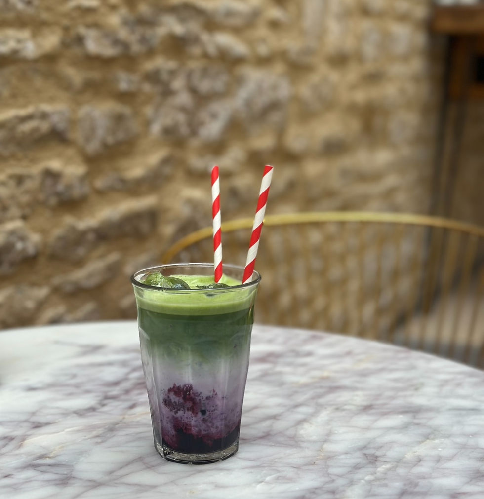 Iced Blueberry Matcha at Jacks in Cirencester, The Cotswolds