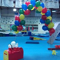 scattered balloon arch