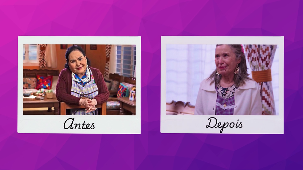 As atrizes Carmen Salinas e Maria Rojo no papel de dona Magos - Novela "Minha Fortuna É Te Amar".