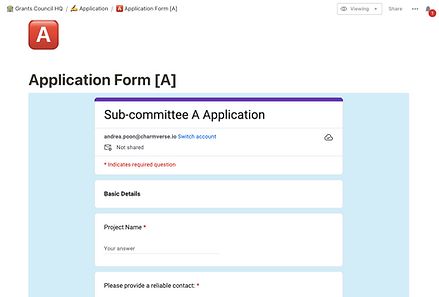 embedded google form to collect applications