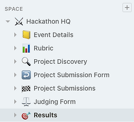 hackathon space sidebar