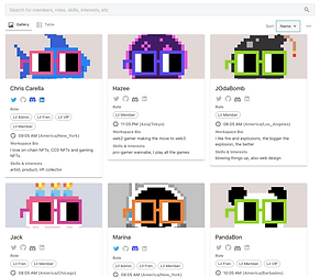 CharmVerse automatically builds a member directory