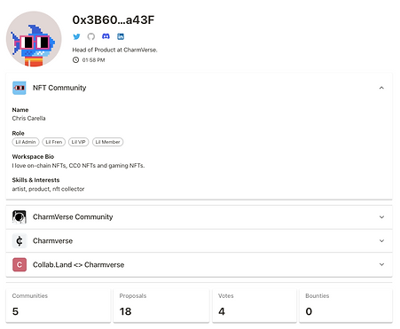 click into the member profile card for more information