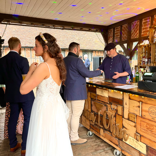 Chin Chin Wine Box Bar at Maria & Myles Wedding at Chilham Village Hall in Kent.heic