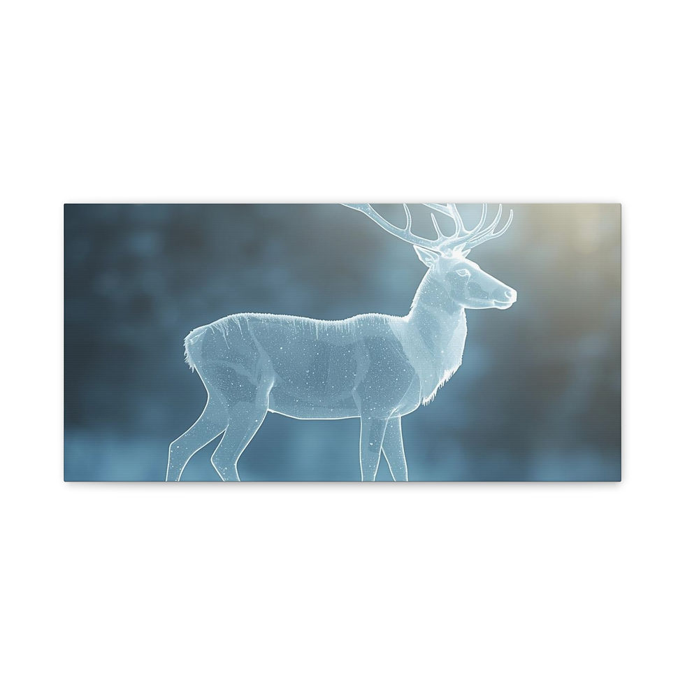 Thumbnail: Winter Frost Deer Canvas Wall Art — Matte Stretched 1.25"