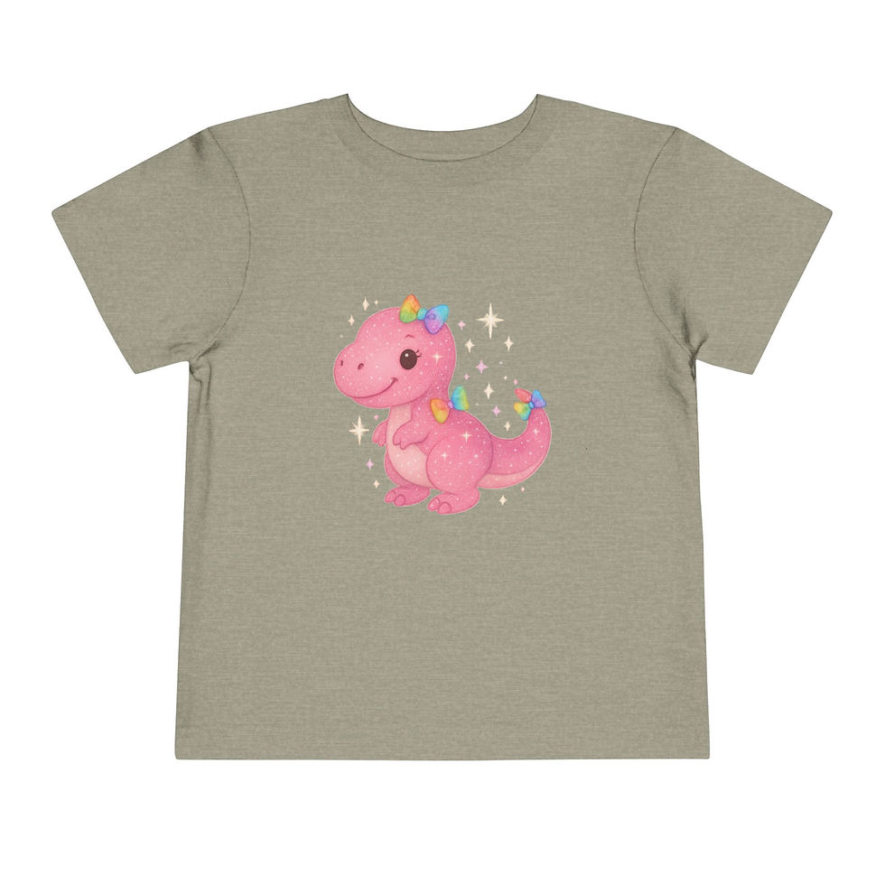 Thumbnail: Sassy Dino Toddler Tee — Cute Pink Dino Graphic Kids Shirt
