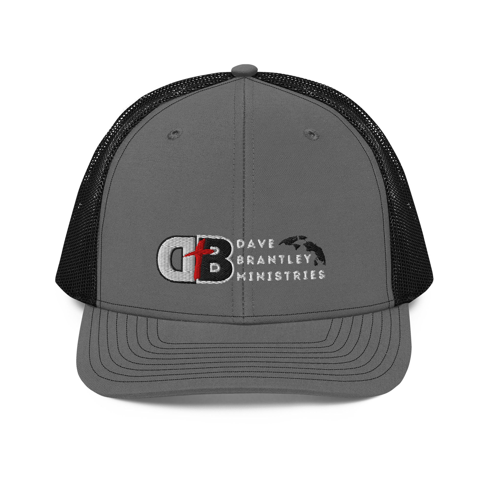 Richardson 112 BLACK/WHITE RED CROSS LOGO Trucker Cap