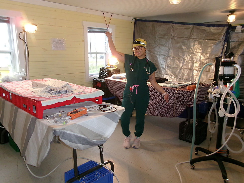 Emily in the 'surgery wing' of the clinic