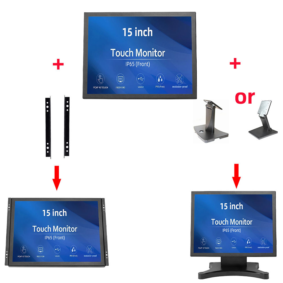 Thumbnail: 15 inch Flat Screen Touch Monitor Projected Capacitive Touch screens 10points to