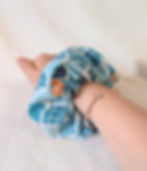 Chouchou L'Azurée en tissu oeko-tex