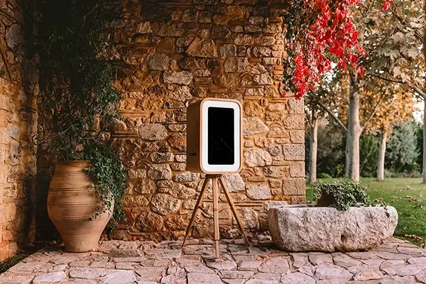 photo booth setup in Athens by ClickyBooth for weddings and events