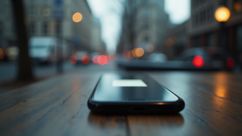 Eye-level view of a smartphone displaying a push notification