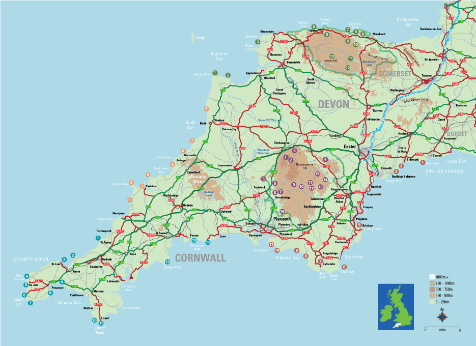 Cornwall Devon Map