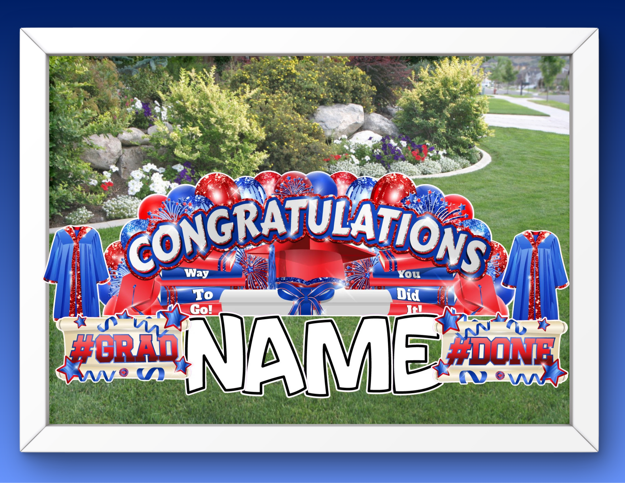 2 COLORED GRAD SIGNS