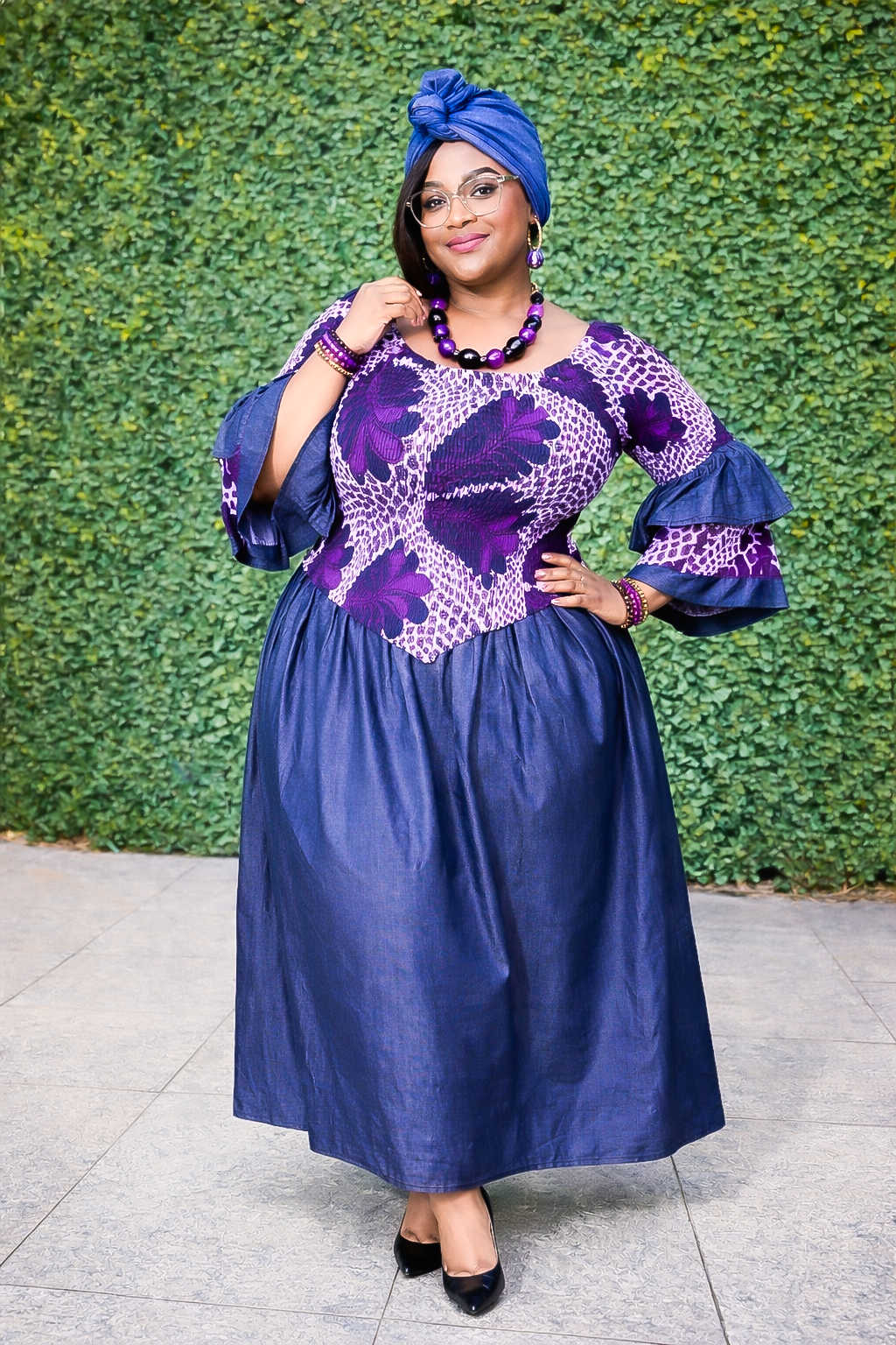 The Indigo Grace Midi Dress Purple