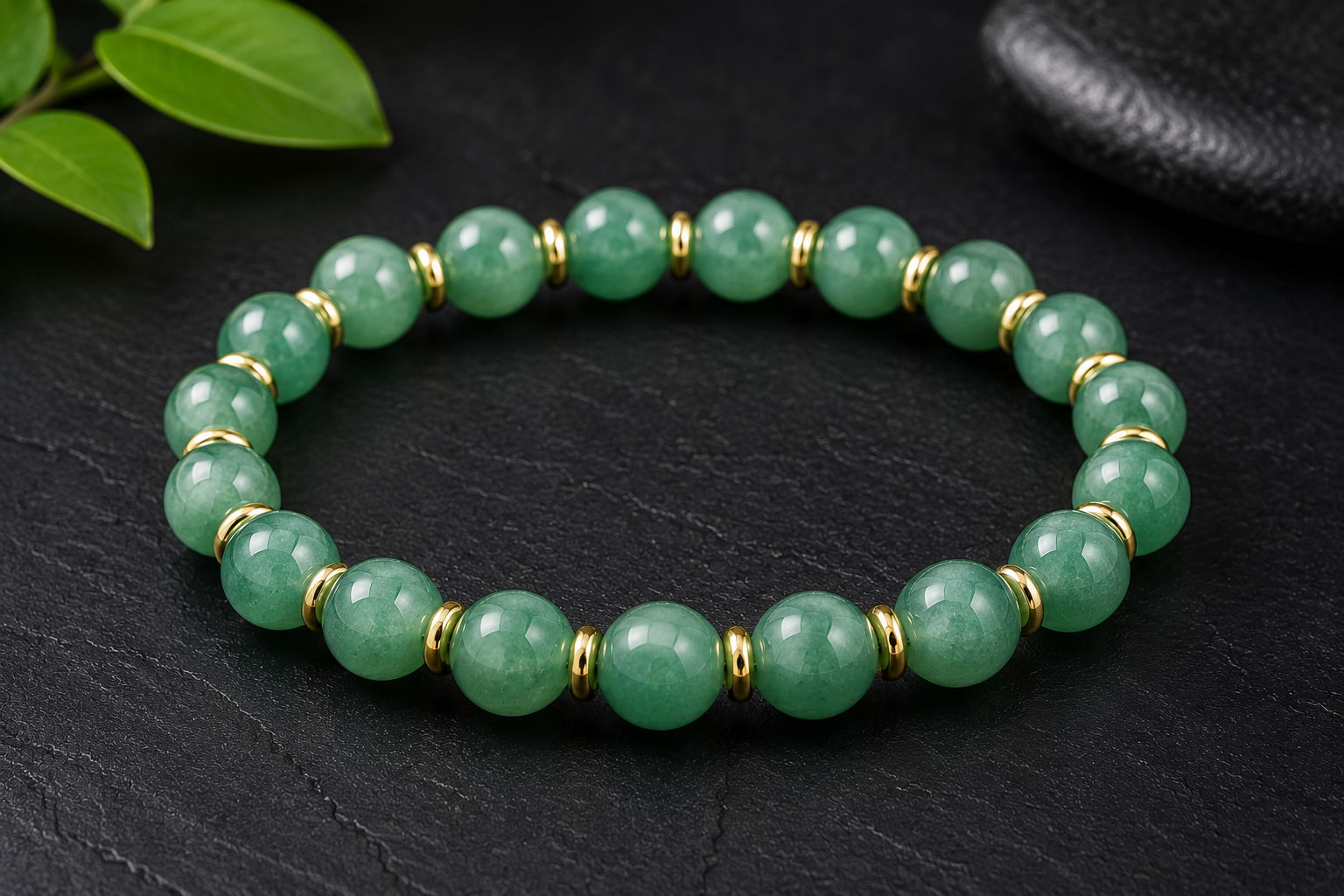Green Aventurine Bracelet w/ Spacers
