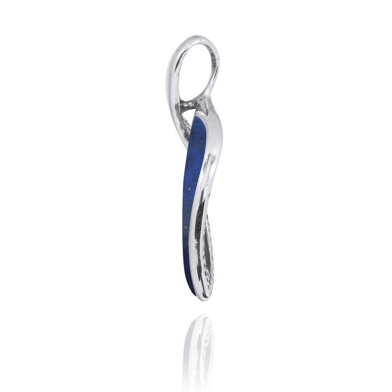 Thumbnail: Lapis Lazuli Necklace - 925 sterling silver pendant with Blue Stone - Hand Made