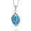 Thumbnail: Larimar Necklace - 925 sterling silver pendant with Larimar Stone - Leaf Shape
