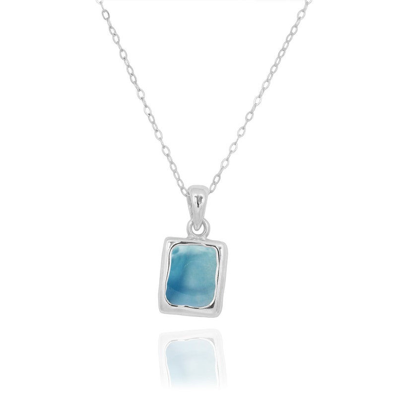 Larimar Necklace - 925 sterling silver pendant with Larimar Stone