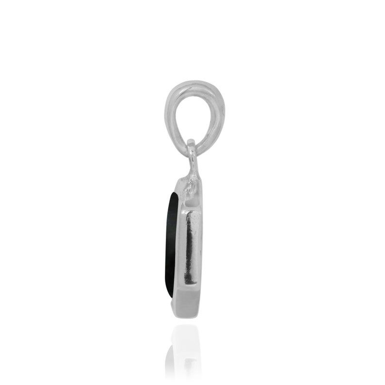 Thumbnail: Black Onyx Necklace - 925 sterling silver pendant with Black Onyx Stone - Round