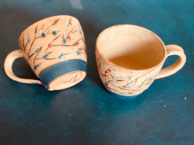 Thumbnail: Handmade Floral Designer Set of 2 Mugs
