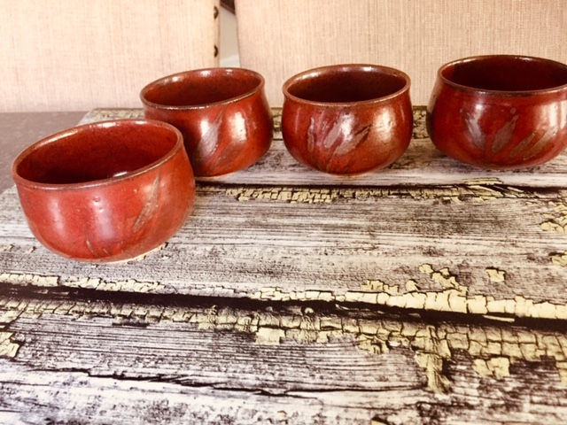 Thumbnail: Handmade Ceramic Dinnerware Soup Bowl Set of 5 bowls with hand painted florals