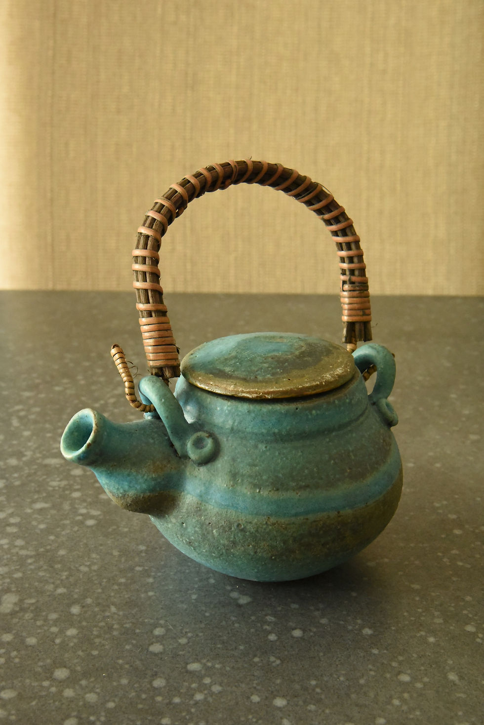 Thumbnail: Handmade Pottery Ceramic Tea Set - 4 pieces Handmade Pottery Tea Pot, Handmade Pottery Tea Mugs, Handmade Pottery Snack Bowl