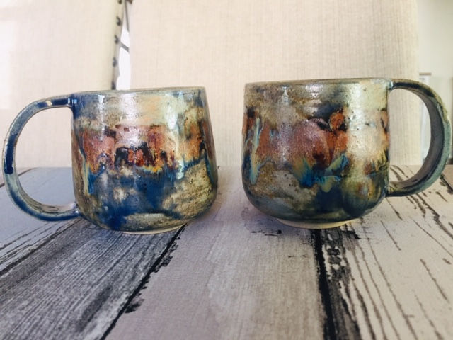 Thumbnail: Handmade Ceramic Blue Medley Coffee Set