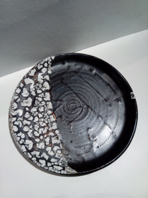 Handmade Ceramic Wall Decor Plate- Crackled Eggshell accent Plate