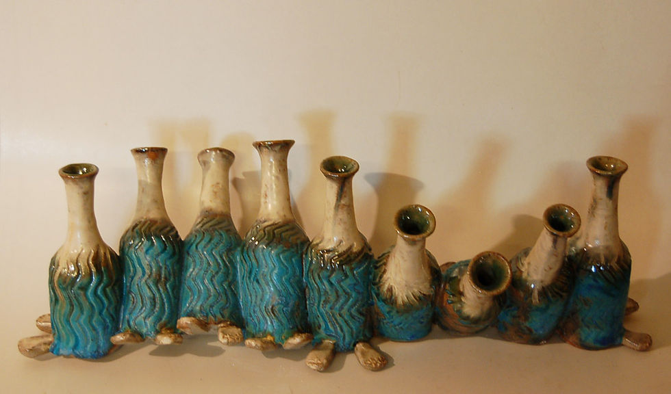 Handmade Ceramic Home Decor- Falling Vases