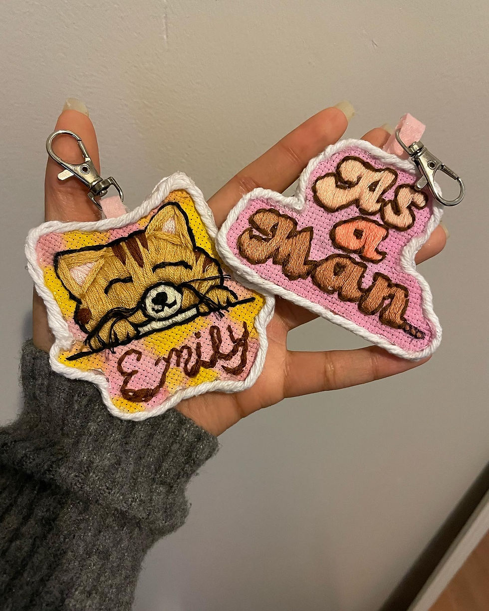 Embroidered keychains