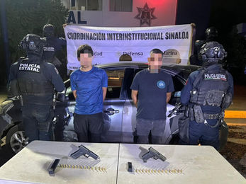 Detiene Grupo Interinstitucional a 2 civiles armados y les asegura vehículo en Bacurimí