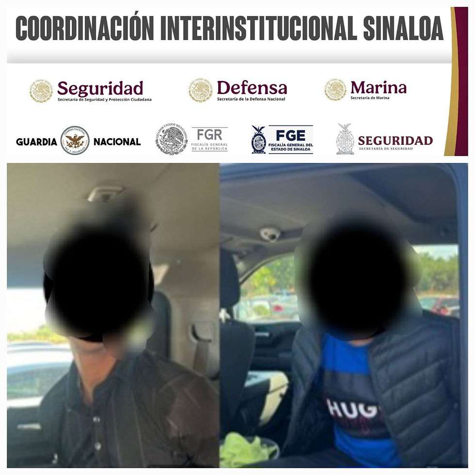 Grupo Interinstitucional detiene en Navolato a dos civiles con armas cortas, cargadores, cartuchos y una motocicleta con reporte de robo