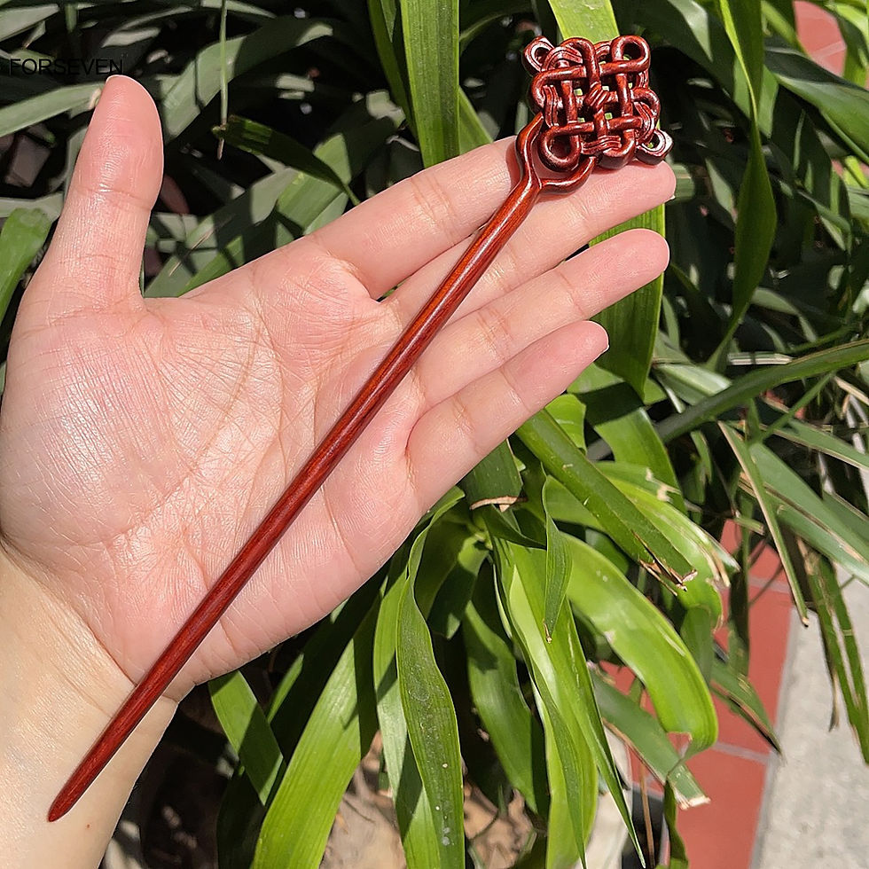 Thumbnail: Wooden Chinese Hair Sticks Forks Handmade Carved Hairpins Flower Animal Designs 