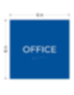 blue with white text ada acrylic braille vhb sign office