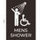 Thumbnail: dark brown with white text vhb mens ada shower acrylic sign braille