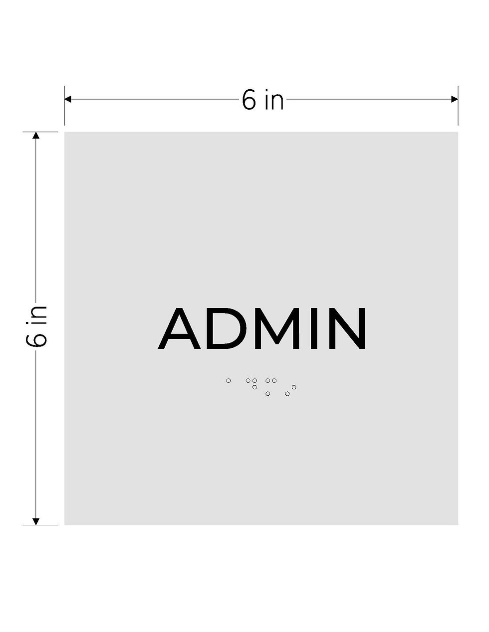 Thumbnail: light gray with black text ada acrylic vhb braille sign admin