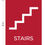 Thumbnail: stairs ada acrylic sign red with white text