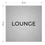 Thumbnail: brushed aluminum with black text ada acrylic braille vhb sign lounge